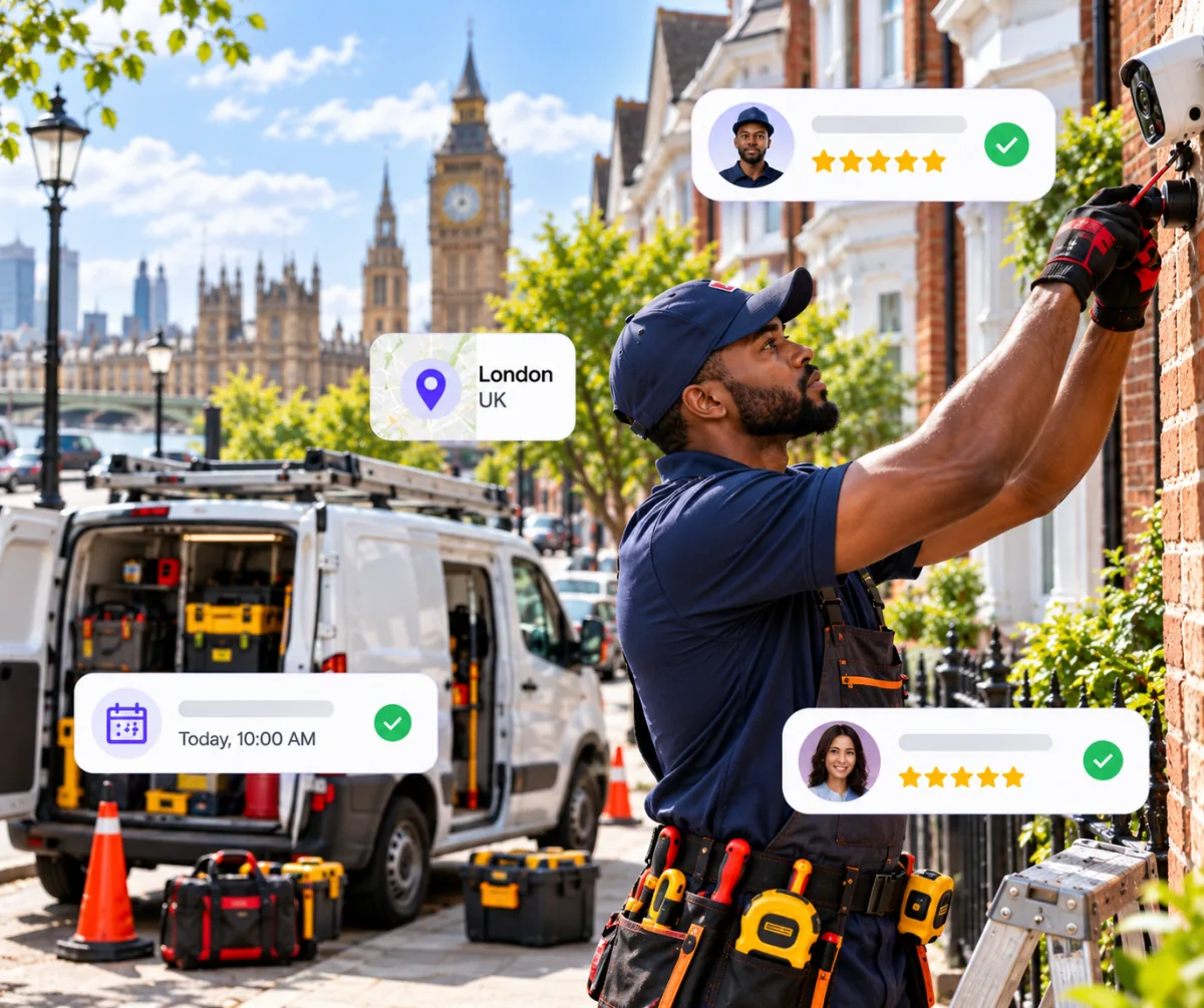Handyman completing a booking at a London property